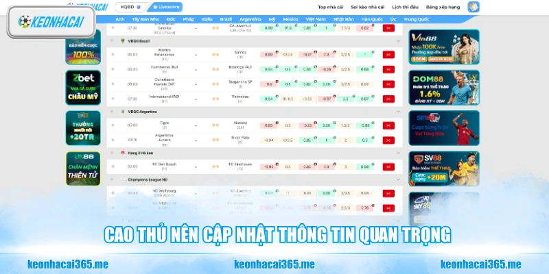 Cao thủ nên cập nhật thông tin quan trọng