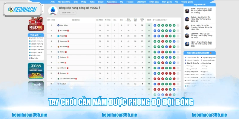 Bảng Xếp Hạng - Cập Nhật Mới Và Chính Xác Cho Hội Viên 27 Tay chơi cần nắm được phong độ đội bóng